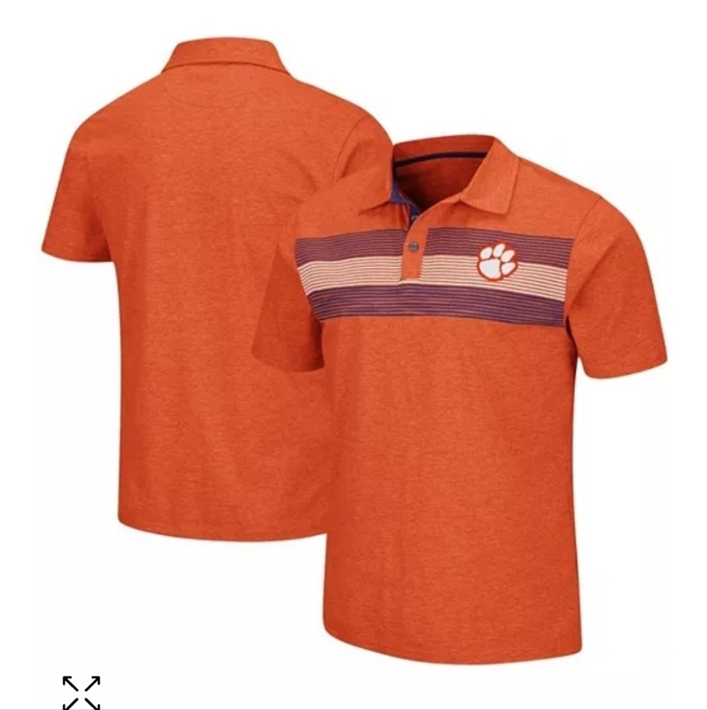 Colosseum Orange Polo with Purple and White Stripes